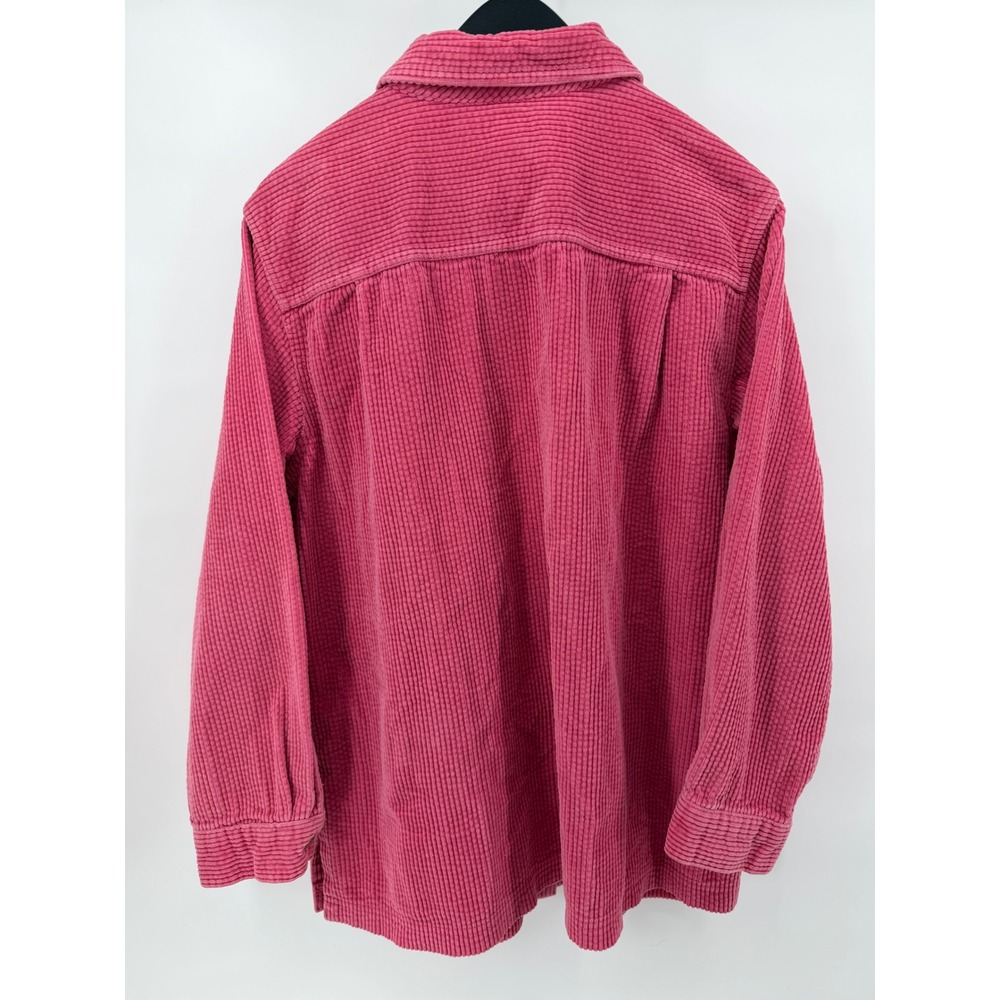 LL Bean Womens Pink Wide Wale Corduroy Button Down Shirt Large L-REG 266127 - Picture 3 of 4